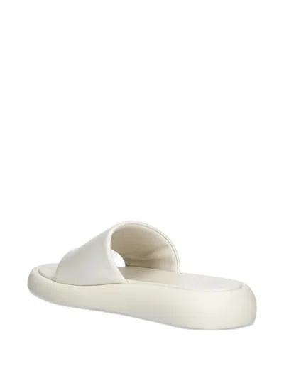 Copenhagen Leather Platform Sandals In White