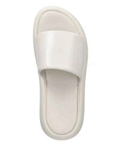 Copenhagen Leather Platform Sandals In White