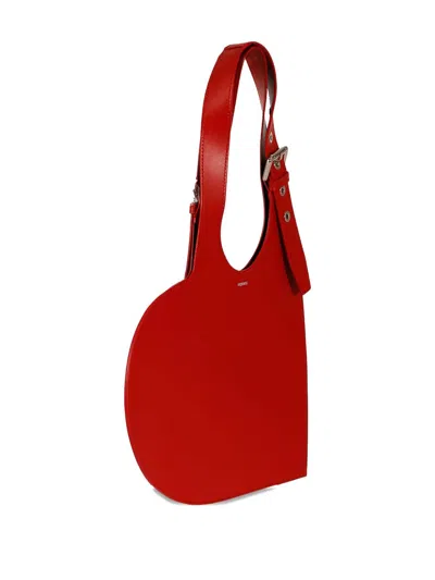 Coperni Heart-shaped Red Calfskin Tote Bag With Adjustable Handle