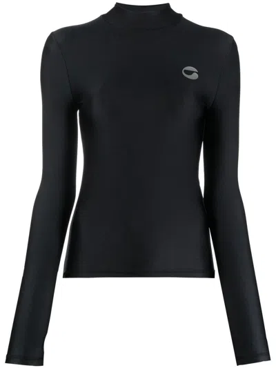 Coperni Tight High Neck Top In Black