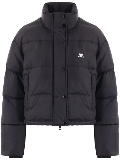 Courrèges Courreges Woman Puffer Black Size M Viscose, Polyurethane, Elastane, Polyamide