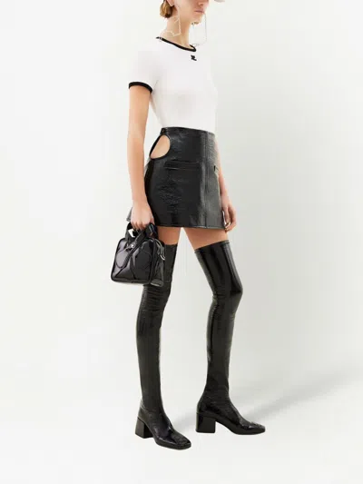 Courrèges Logo Cotton T-shirt In Neutral