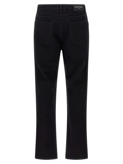 Balmain Vintage Black Denim Pants With Classic Five-pocket Design
