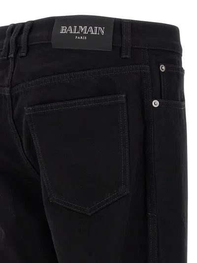 Balmain Vintage Black Denim Pants With Classic Five-pocket Design