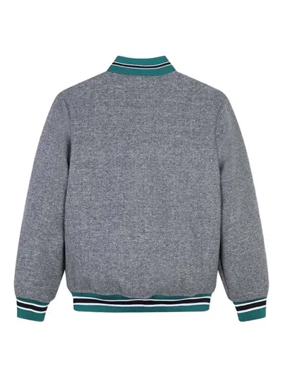 Hugo Boss Logo-appliqué Bomber Jacket In Gray