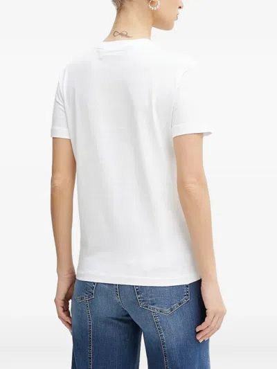 Just Cavalli Crystal-embellished T-shirt In White
