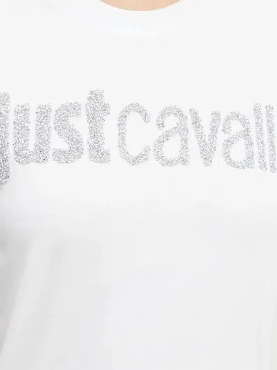 Just Cavalli Crystal-embellished T-shirt In White