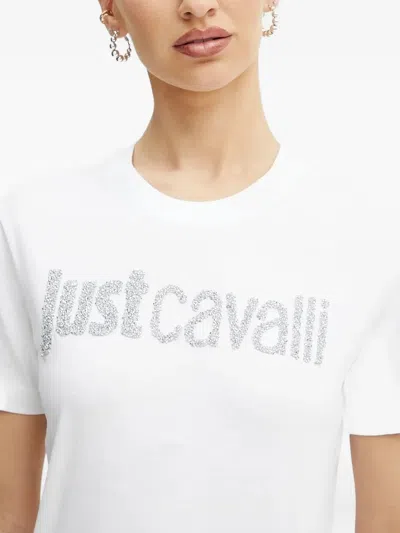 Just Cavalli Crystal-embellished T-shirt In White