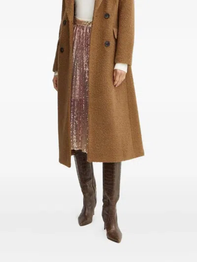 Silvian Heach Sequin Pleated Midi Skirt In Pink