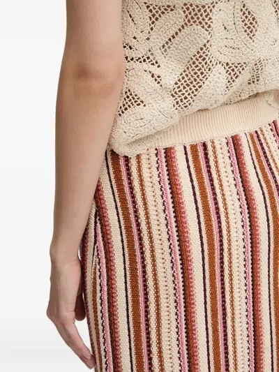 Hoss Intropia Striped Fringe Skirt In Red