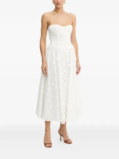 Bardot Estie Broderie Anglaise Cotton Maxi Dress In White