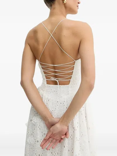 Bardot Estie Broderie Anglaise Cotton Maxi Dress In White