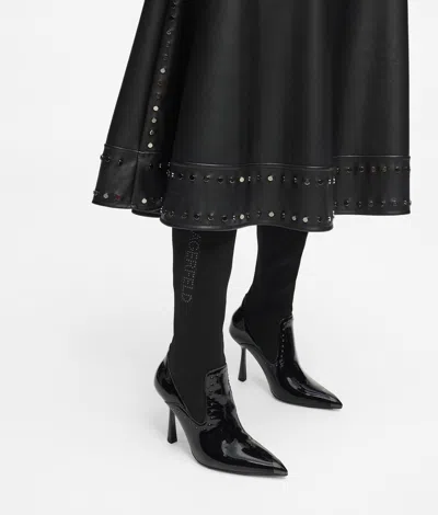 Karl Lagerfeld 100mm Pandara Studded Boots In Black