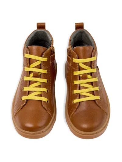 Camper Leather Lace-up Ankle Boots In Brown