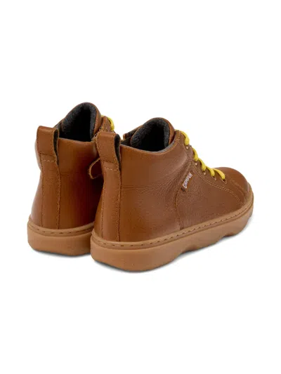 Camper Leather Lace-up Ankle Boots In Brown