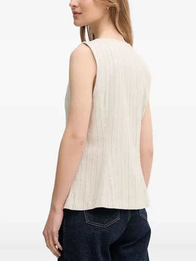 Hoss Intropia Pinstripe Button Top In Neutral