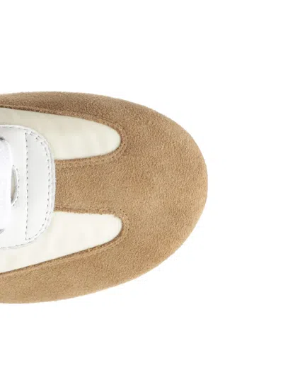 Marni Softy Soccer Suede-detail Leather Sneakers In White