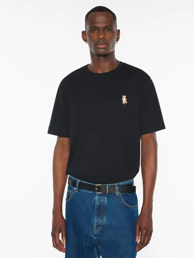 Maison Kitsuné Maison Kitsune Fox Head T Shirt In Black