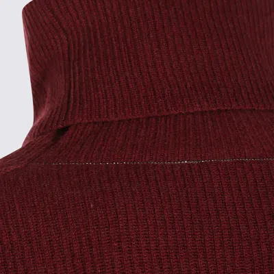 Brunello Cucinelli Cashmere Blend English Ribbed Turtleneck Sweater In Multi