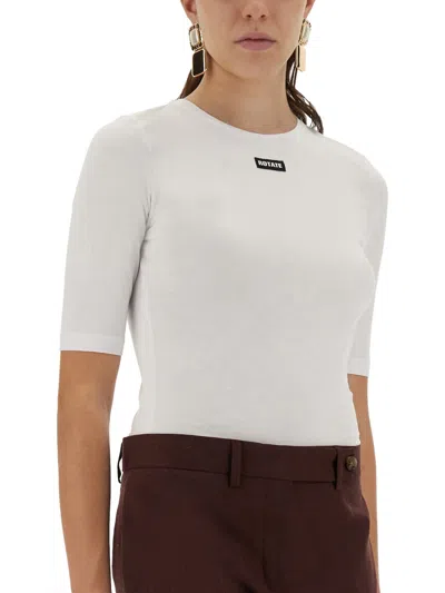 Rotate Birger Christensen Rotate Birgerchristensen Tshirt With Logo In White