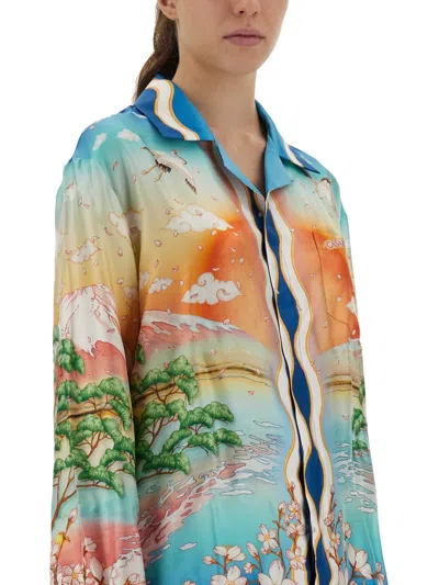 Casablanca Tennis Club Shirt In Blue