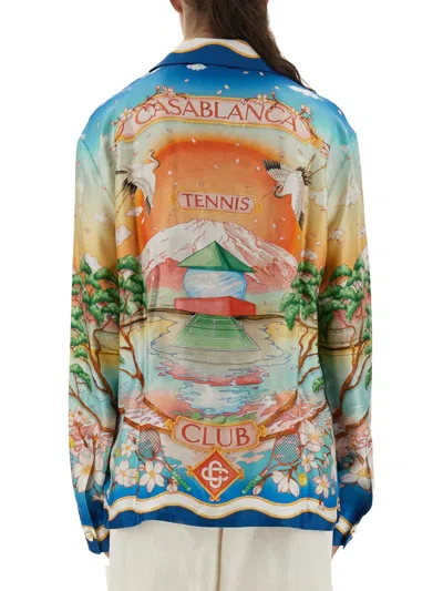 Casablanca Tennis Club Shirt In Blue