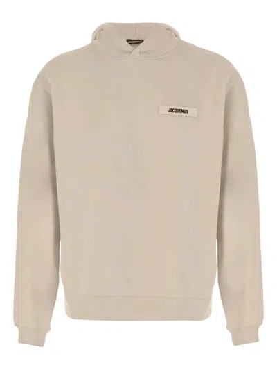 Jacquemus Relaxed Fit Cotton Hoodie With Subtle Branding In Neutral