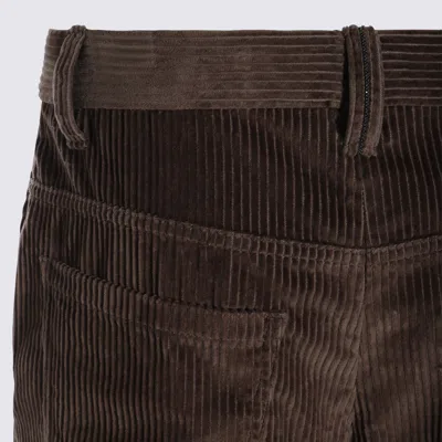 Brunello Cucinelli Cotton Corduroy Pants In Brown