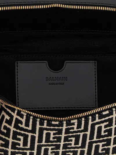 Balmain B-army Vanity Case In Monogrammed Canvas And Leather