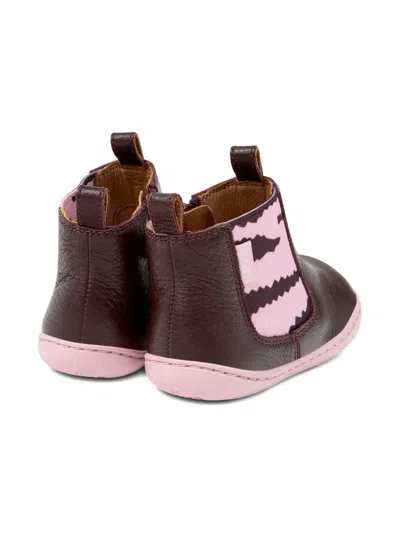 Camper Peu Zebra-print Ankle Boots In Brown