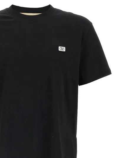 Valentino Cotton T-shirt With Vlogo Patch In Black