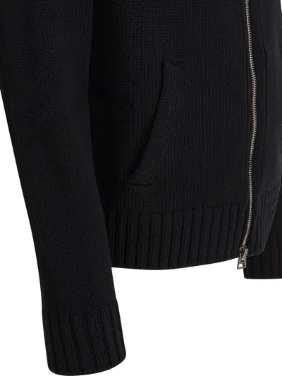 Tom Ford Merino Wool Zip Through Kzl018ymw099 Lb999 In Black