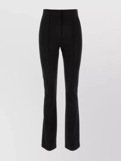 Max Mara Viscose Blend Lari Pant With Flared Hem In Black