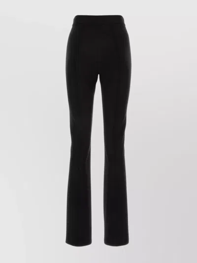 Max Mara Viscose Blend Lari Pant With Flared Hem In Black