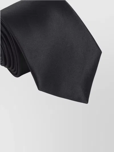 Saint Laurent Satin Tie Loop Back Silk Finish In Black
