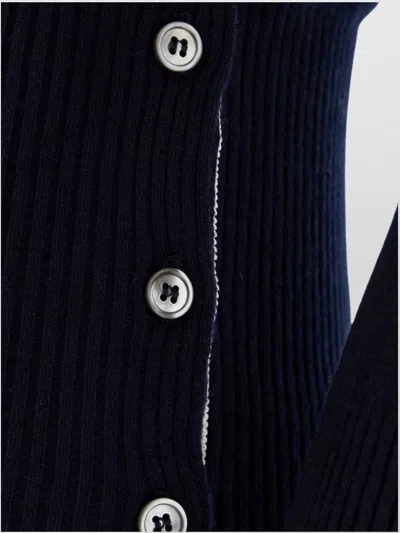Thom Browne Cashmere Sweater With Ribbed Texture And Turtleneck In Black