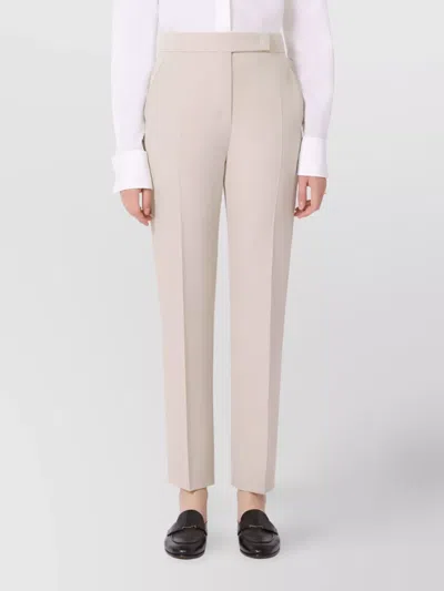 Max Mara Felice Straight Leg Trousers With Belt Loops In Neutral
