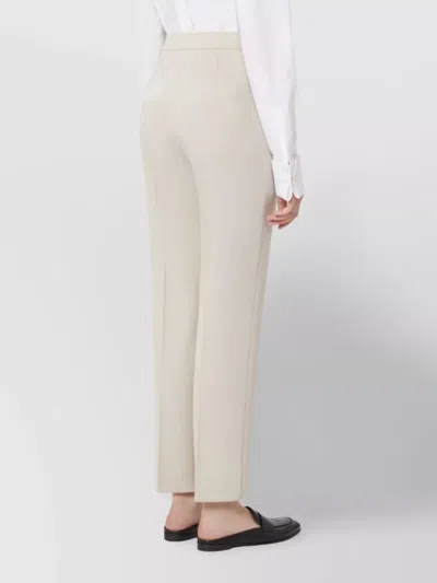 Max Mara Felice Straight Leg Trousers With Belt Loops In Neutral