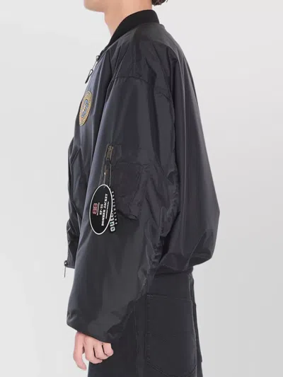Balenciaga Black Nylon Uniform Merch Large Fit Bomber In Black