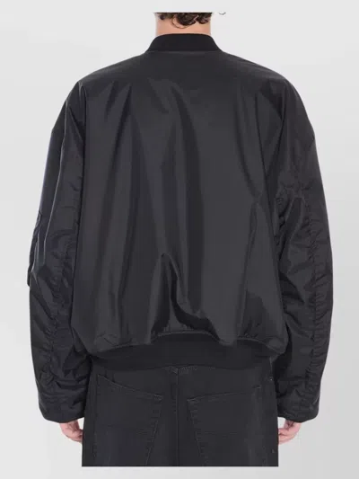 Balenciaga Black Nylon Uniform Merch Large Fit Bomber In Black