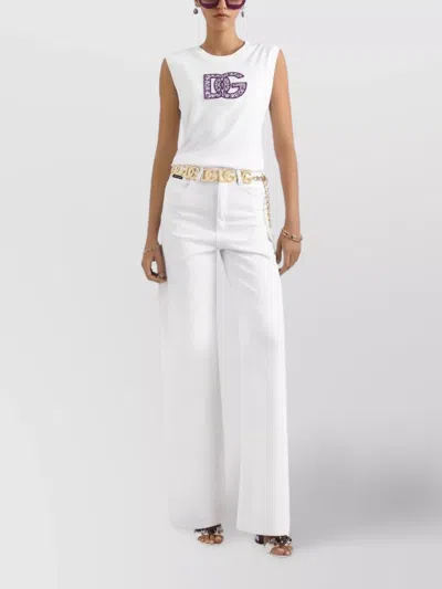 Dolce & Gabbana Women Logo Cotton T-shirt In White