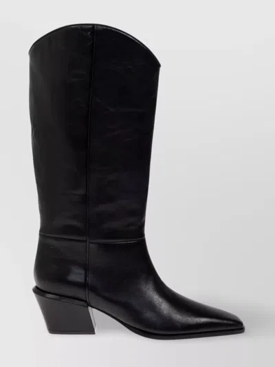 Paris Texas Bettina Leather Pointed Toe Boots 50mm In Black