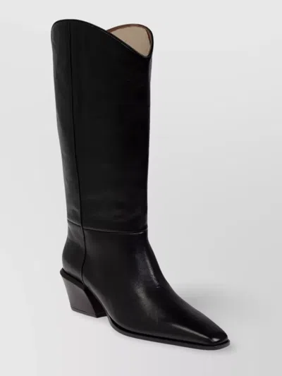 Paris Texas Bettina Leather Pointed Toe Boots 50mm In Black