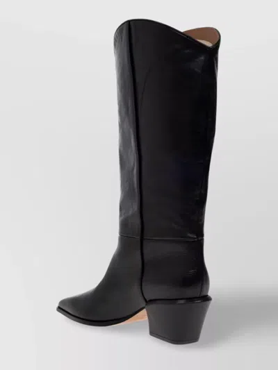 Paris Texas Bettina Leather Pointed Toe Boots 50mm In Black