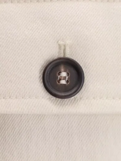 Brunello Cucinelli Women Cotton And Wool Trousers With Adjustable Drawstring In White