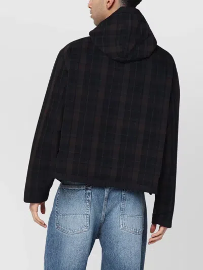 Our Legacy Check Pattern Jacket With Hood And Pockets In Multi