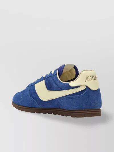 Autry Windspin Blue Leather Sneakers