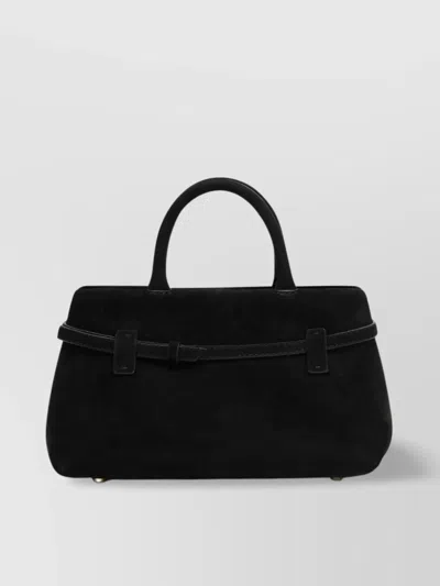 Manu Atelier 35 Structured Top Handle Tote Bag In Black