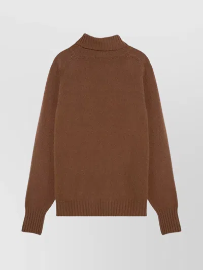 Drumohr Camel-coloured Turtleneck Sweater In Wool In Brown