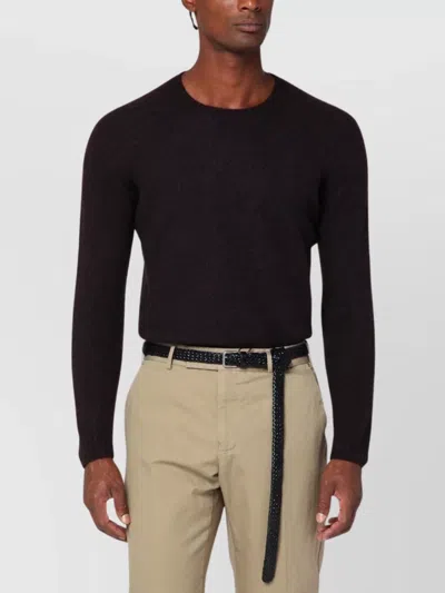 Drumohr Wool Sweater With Long Sleeves And Ribbed Texture In Black